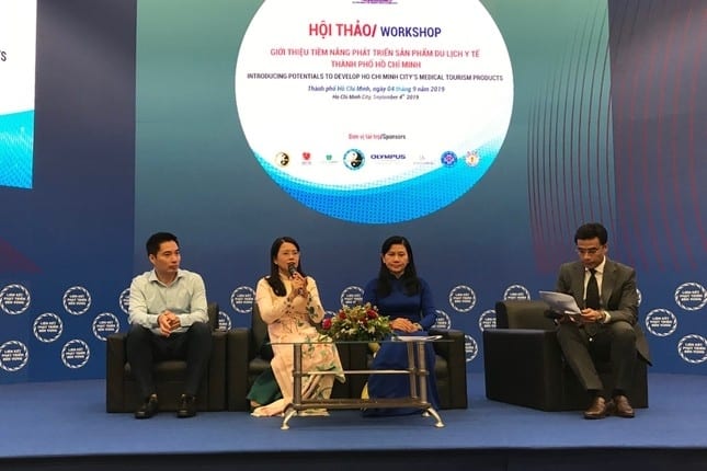Các diễn giả tọa đàm về tiềm năng phát triển du lịch y tế tại TP.HCM trong khuôn khổ triển lãm du lịch quốc tế 2019 (ITE 2019) diễn ra tại TP.HCM từ ngày 5 đến 7.9.2019. Ảnh: Bích Trâm.